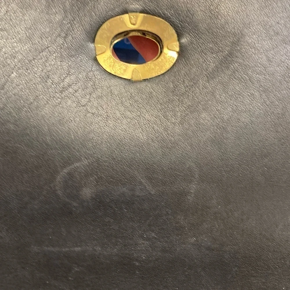 Coach 9870 vintage black or navy blue leather 1997 court bag